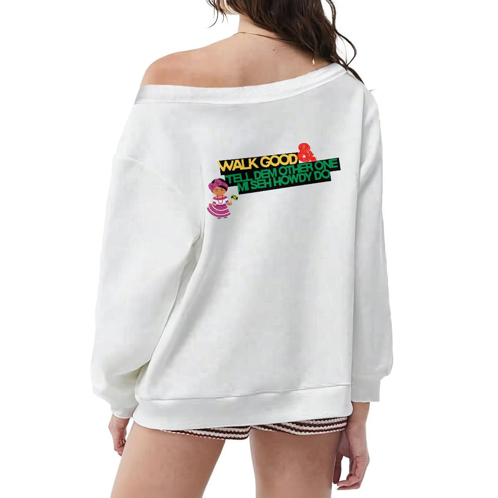 Jamaican. To the Core. Women's Off-Shoulder Sweatshirt