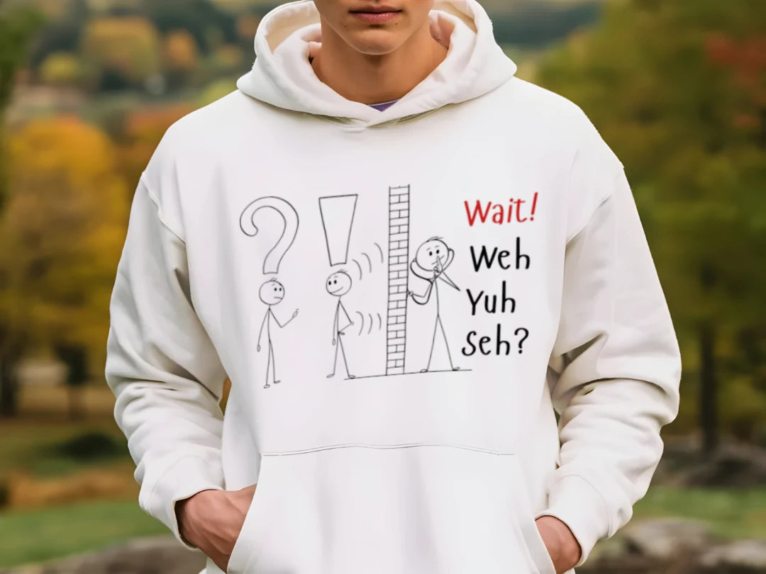 Weh yuh seh? Hoodie - blk txt